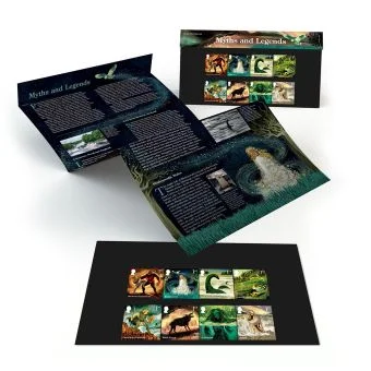 Myths & Legends Presentation Pack Catalogue code AP550 A stylish, fact-filled souvenir including all eight Myths and Legends stamps, packed with fascinating stories and images.